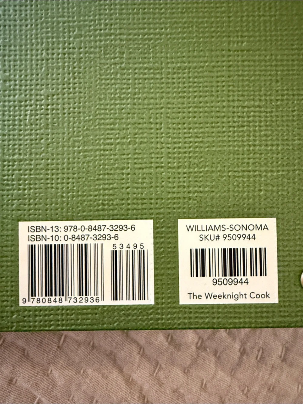 Williams-Sonoma The Weeknight Cook - Olive Green Cover